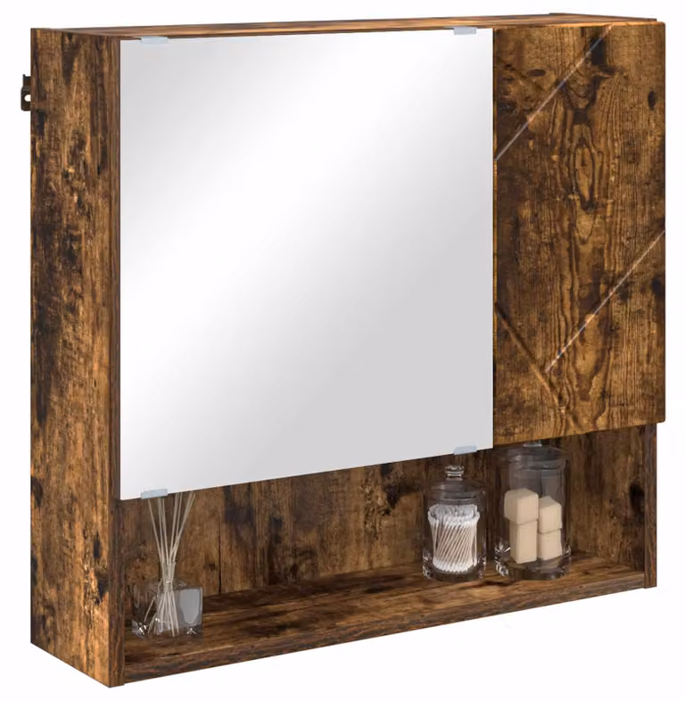Mobiletto per specchio con porta Rovere fumé 59 x 17 x 55 cm