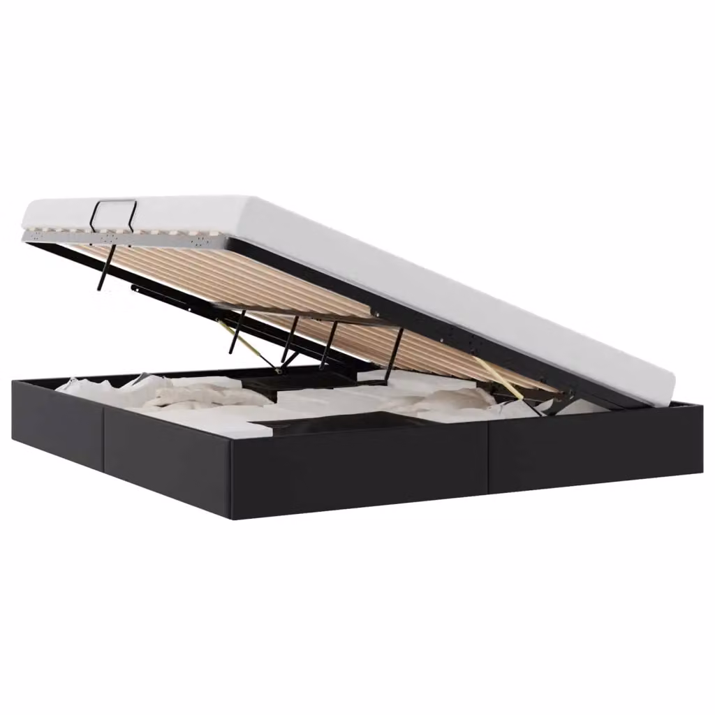 Letto con Contenitore Moderno vidaXL in Similpelle Nero L: 183 cm, P: 213 cm – 2