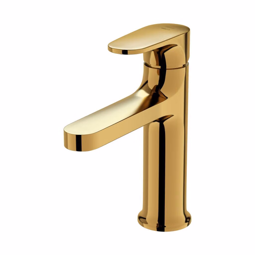 Miscelatore a colonna per lavabo INVERTO, leva, oro + leva oro (S951-297)