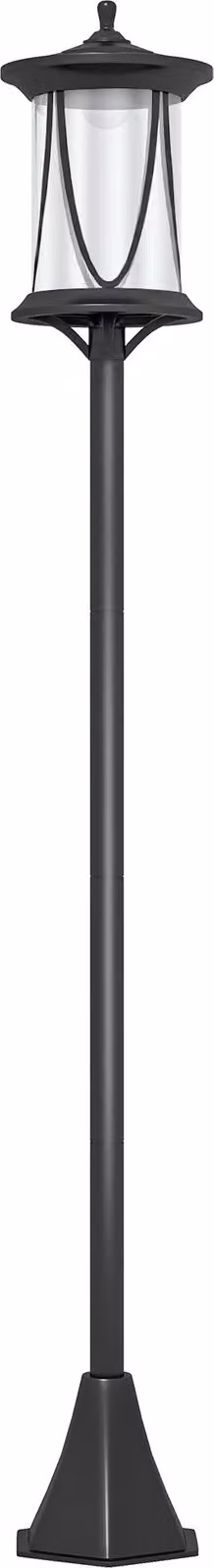 Lampione solare LED Moonbite, 127 cm, luce bianca fredda, con sensore di luce, grado di protezione IP44 (resistente all'acqua), accensione automatica al crepuscolo, palo di supporto con picchetto per il fissaggio a terra, materiale: ABS, colore: nero