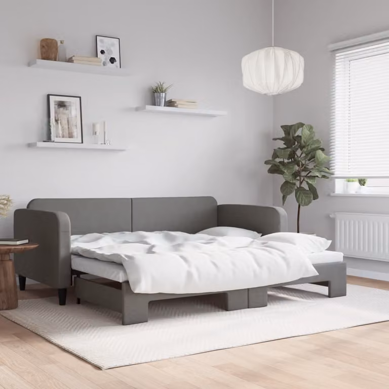 Maison Exclusive - Divano letto estraibile grigio scuro 90x200 cm in tessuto