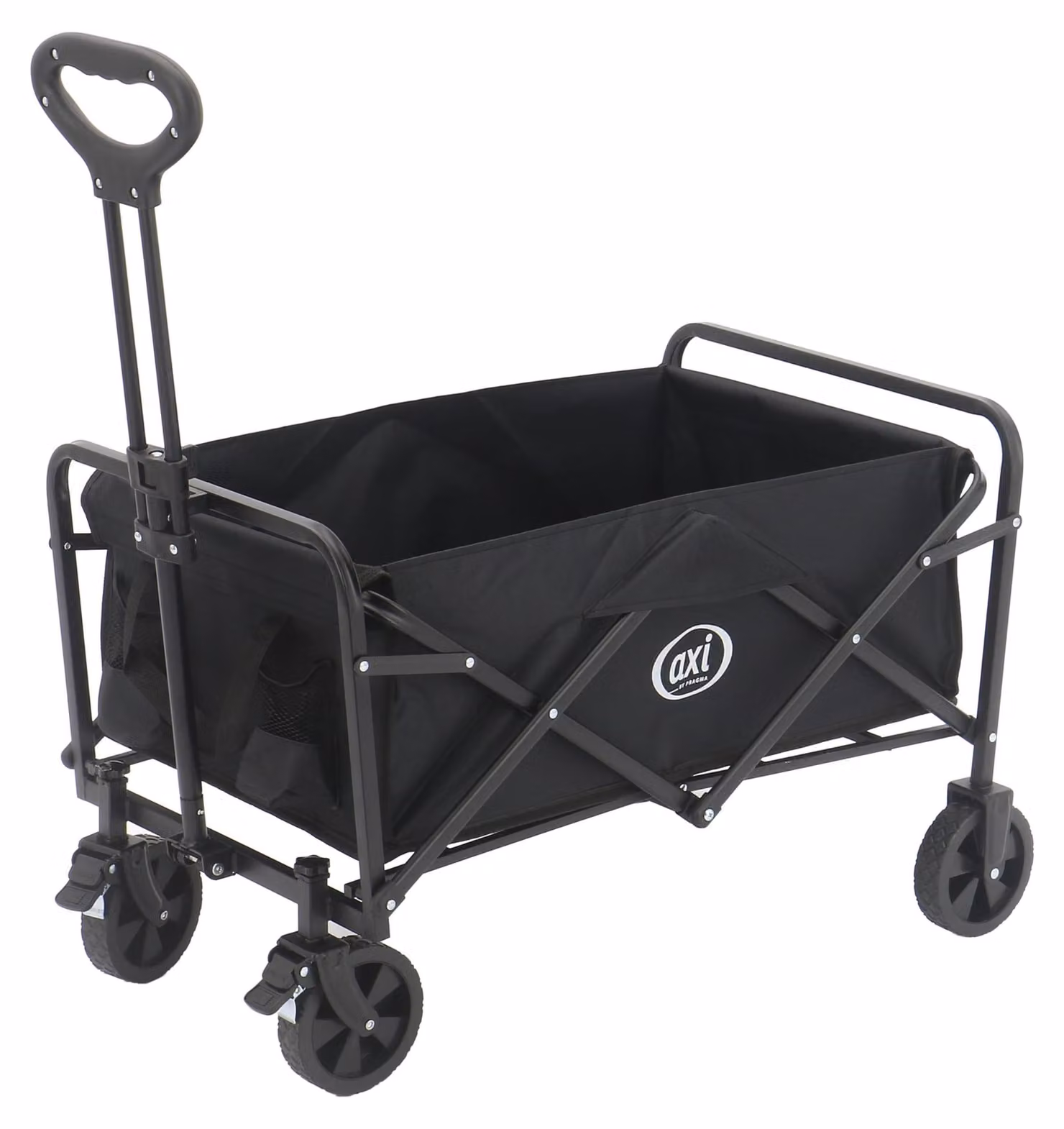 Carrello pieghevole con telo copri carico e portabicchieri
