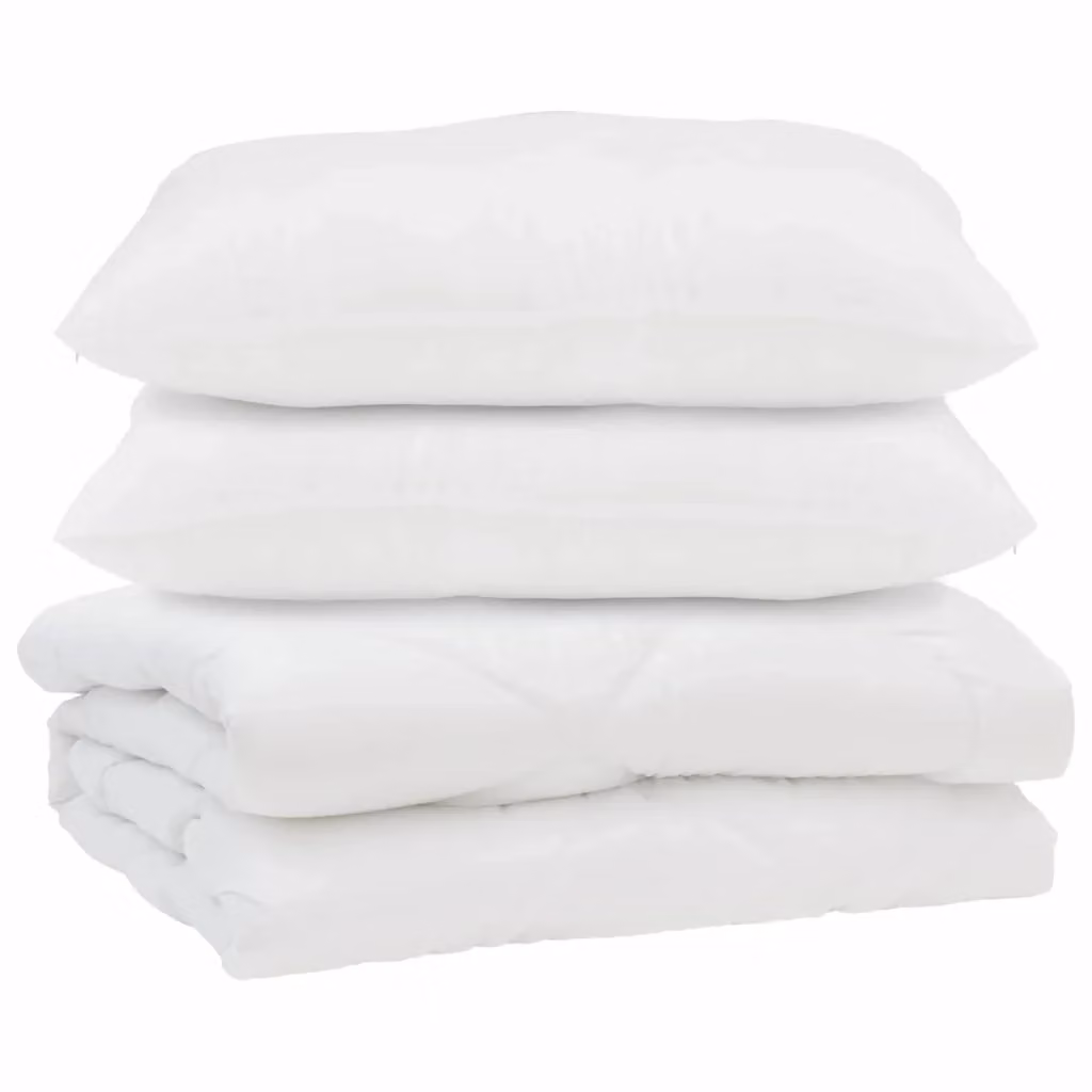 Set Piumone e Cuscini 3 Pezzi vidaXL in Microfibra Traspirante Bianco per Adulti – 2