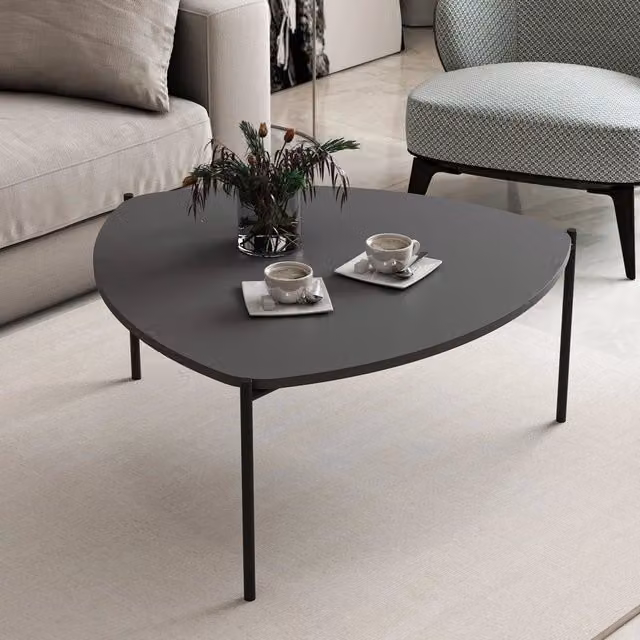 Tavolino da salotto DMORA moderno in MDF laminato nero antracite L: 89 cm, P: 40 cm, H: 11,4 cm – 1