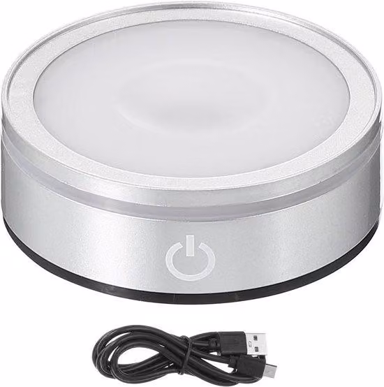 Pannello luminoso a LED - Supporto per effetto 3D - Display rotondo - Touchscreen piatto - Bianco