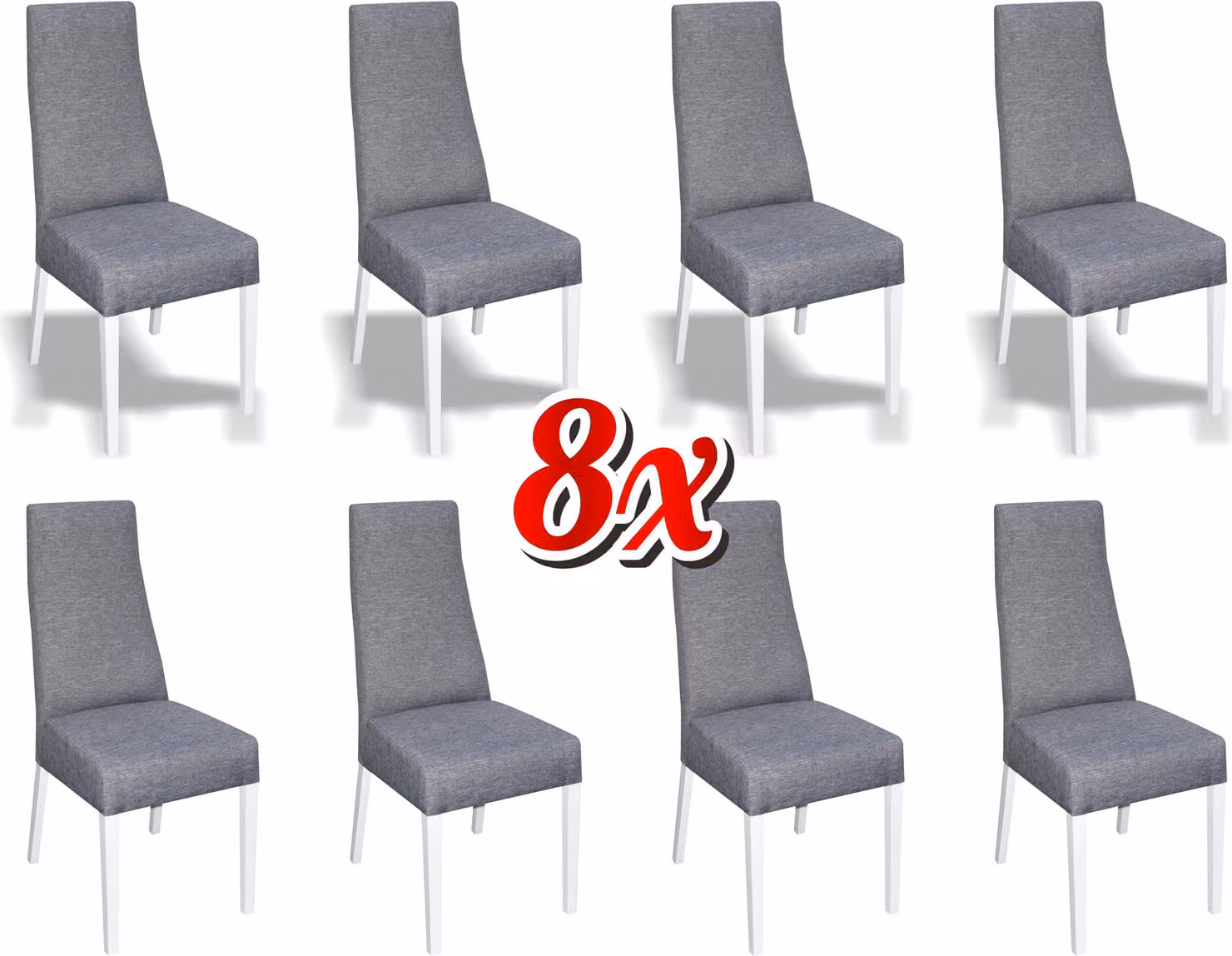 Esszimmer 8x Stühle Stuhl Set Sessel Küche Design Polster Leder Textil Möbel