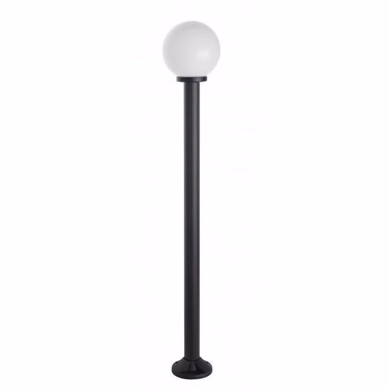 Lampada da giardino 170 cm sfera bianca o fumé 20 cm 1xE27 nero IP43 SU-MA Kule K 5002/1/K 200