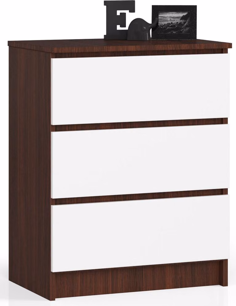 Comò K60 3DR Venge Bianco - Arredamento Elegante con Tre Cassetti