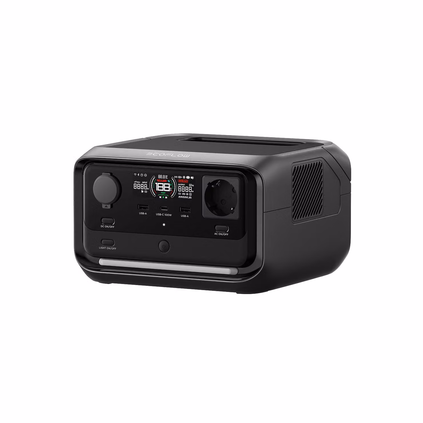 EcoFlow Centrale elettrica portatile RIVER 3 Plus, batteria LFP 286Wh, uscita 1200W, autonomia 16 ore per apparecchi