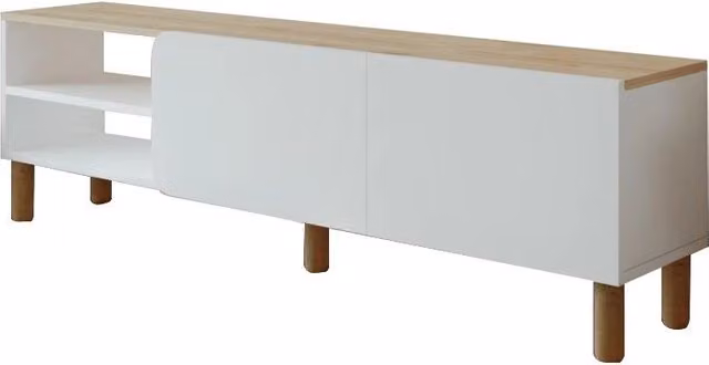 Porta TV in legno "River" - 150 x 31 x 48 cm - Bianco