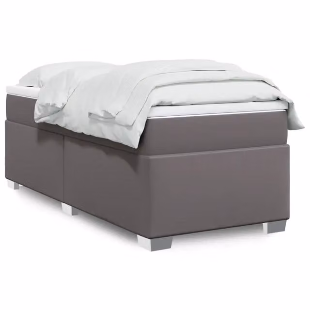 Giroletto a Molle con Materasso Grgio 80x200 cm in Similpelle 3285187