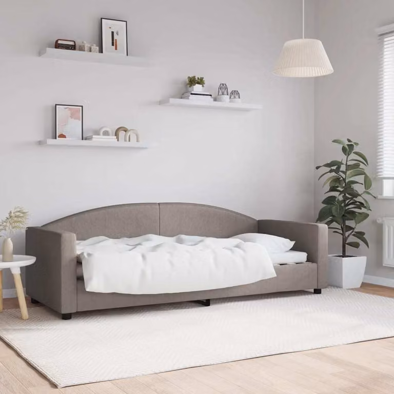 Maison Exclusive - Letto a giorno color taupe, 80x200 cm, rivestito in tessuto