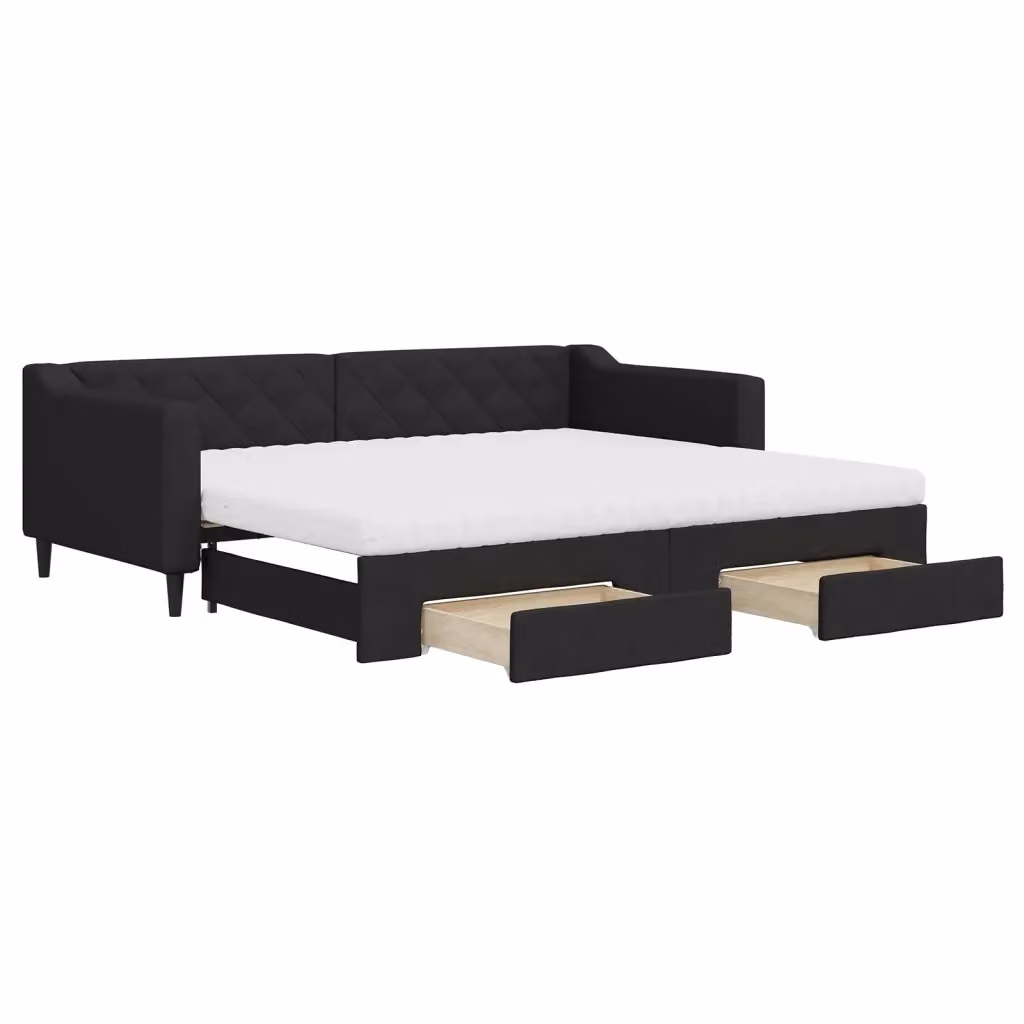 Divano Letto Moderno vidaXL con Struttura Imbottita Nero – 2