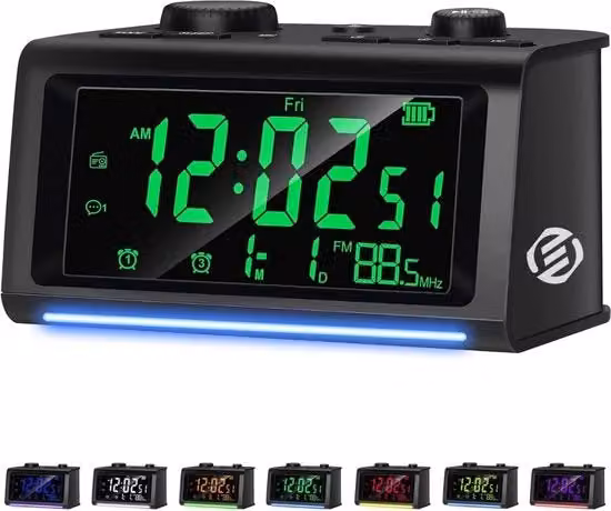Radio con Funzione Sveglia Bluetooth e FM, Colore Nero
