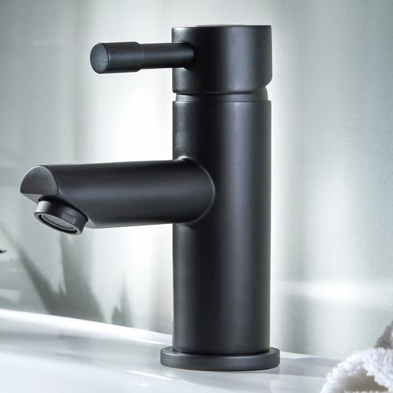Rubinetto Monoforo Per Lavabo a Leva - Design Moderno Nero Opaco - Nox