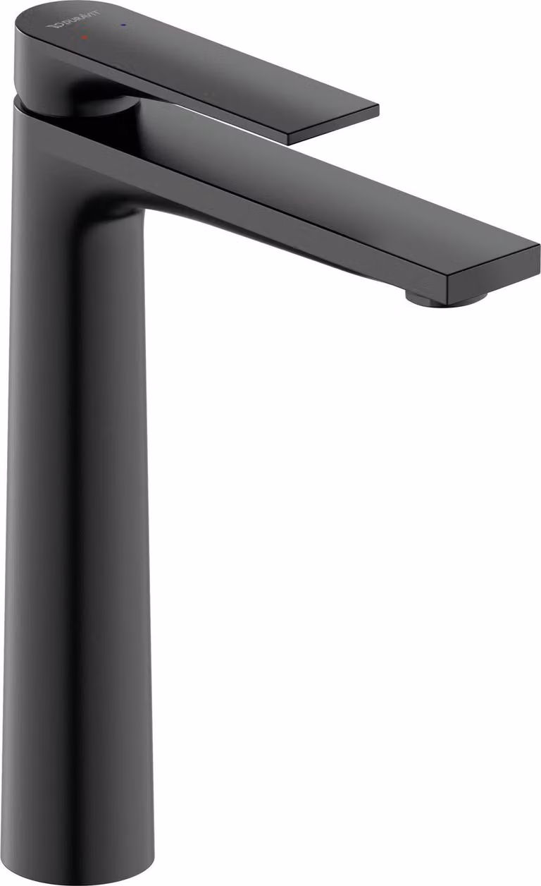 Miscelatore per lavabo, modello XL, nero opaco, con bocchetta di 155 mm, confezione singola