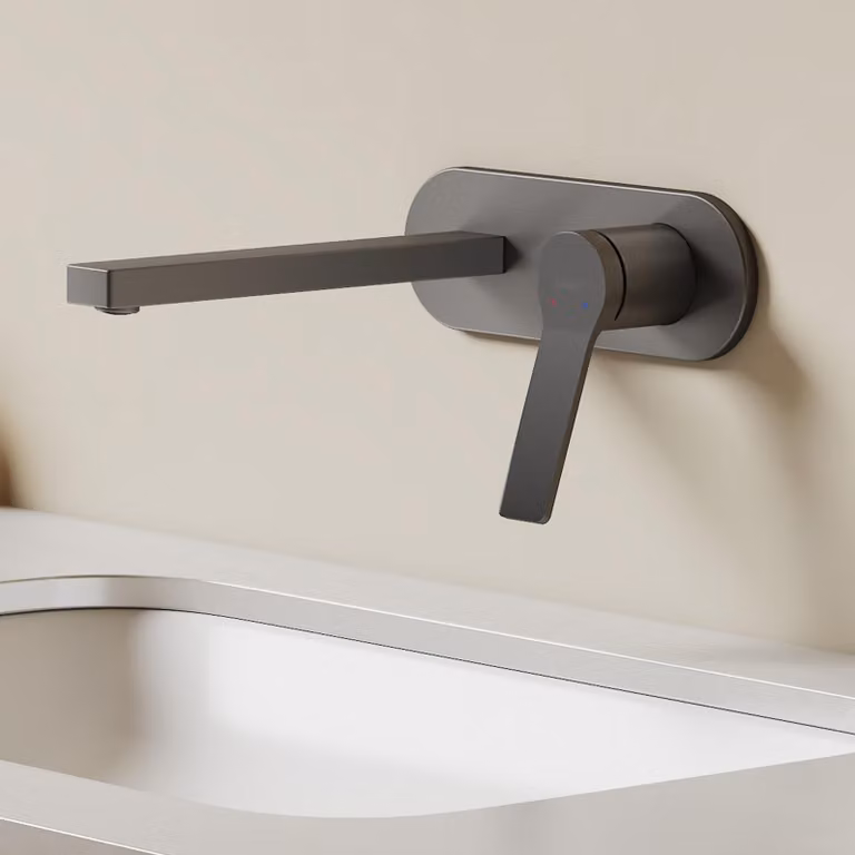 EMKE Rubinetto bagno 288x210x70mm miscelatore monocomando, rubinetto per lavabo caldo e freddo, miscelatore per lavabo a parete - antracite opaco