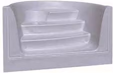 Scala monoblocco in vetroresina PISCINE ITALIA per piscina interrata colore grigio L/P/H: 250 x 150 cm