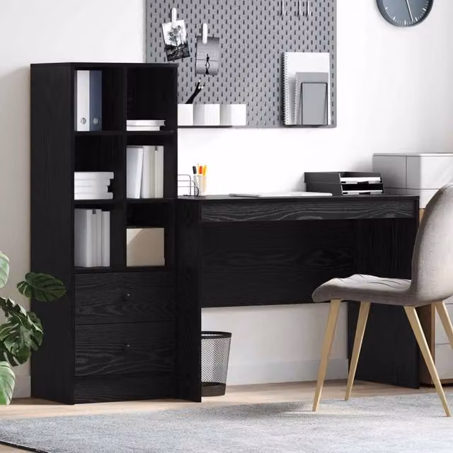 Scrivania Rovere Nero 145.5 x 50 x 127 cm 2 pz 3337370