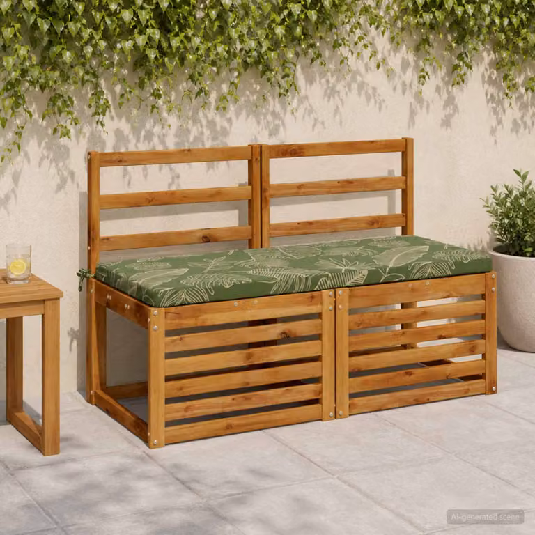 Set di 2 cuscini per panchina vidaXL SOEST in poliestere verde con imbottitura in schiuma e coperture rimovibili lavabili