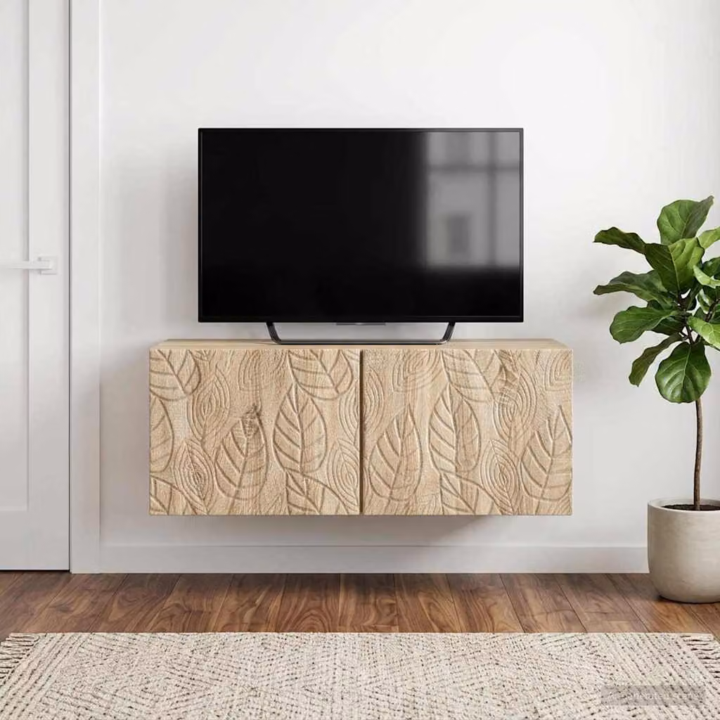 vidaXL Mobile Porta TV da Muro in Stile Vintage, Colore Marrone e Beige, L: 59,5 cm, P: 41 cm, H: 30 cm