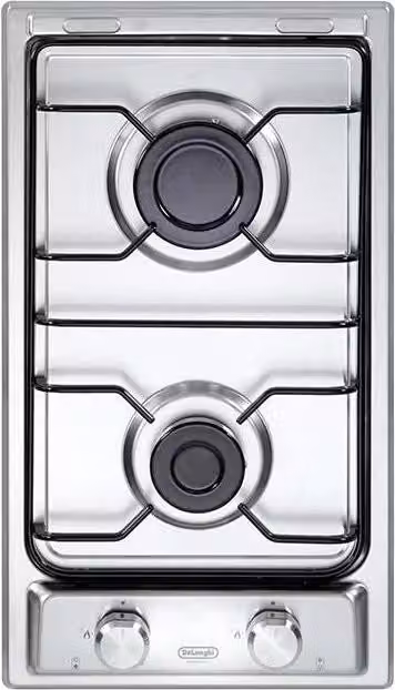 Piano cottura a gas De'Longhi Domino da incasso con 2 fornelli in acciaio inox color argento