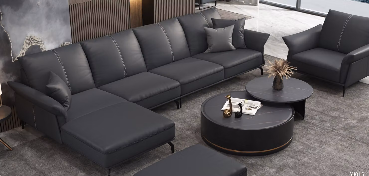 Sofa Ecksofa L-Form Sessel Couchtisch Hocker Ecksofa Polster 3tlg. Modernes