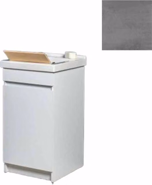 Mobile Lavatoio in Ceramica 1 Anta con Strofinatoio in Legno Massello 45x50x86A cm Grigio Cemento