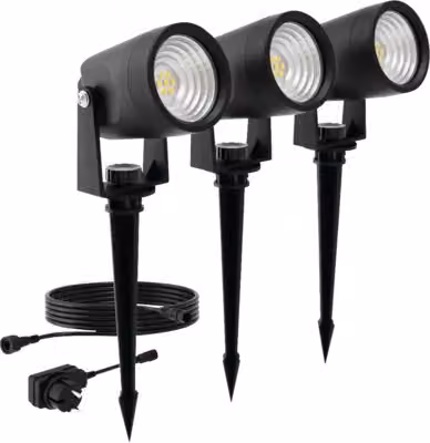 Faretto LED per esterni Philips PHI8720169386976 Reuel GardenLink IP44 1,5W 180lm 2700K nero 3 pz