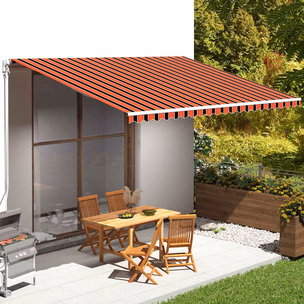 Tessuto di ricambio per tenda da sole vidaXL in poliestere, arancione e marrone, L: 480 cm x P: 345 cm