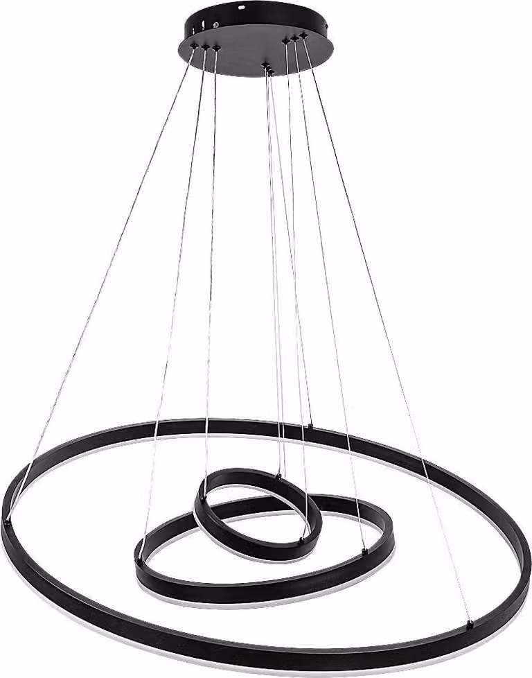 Rabalux Lampada a sospensione LED nera Isaure 800 mm 100 W CCT con telecomando 72306