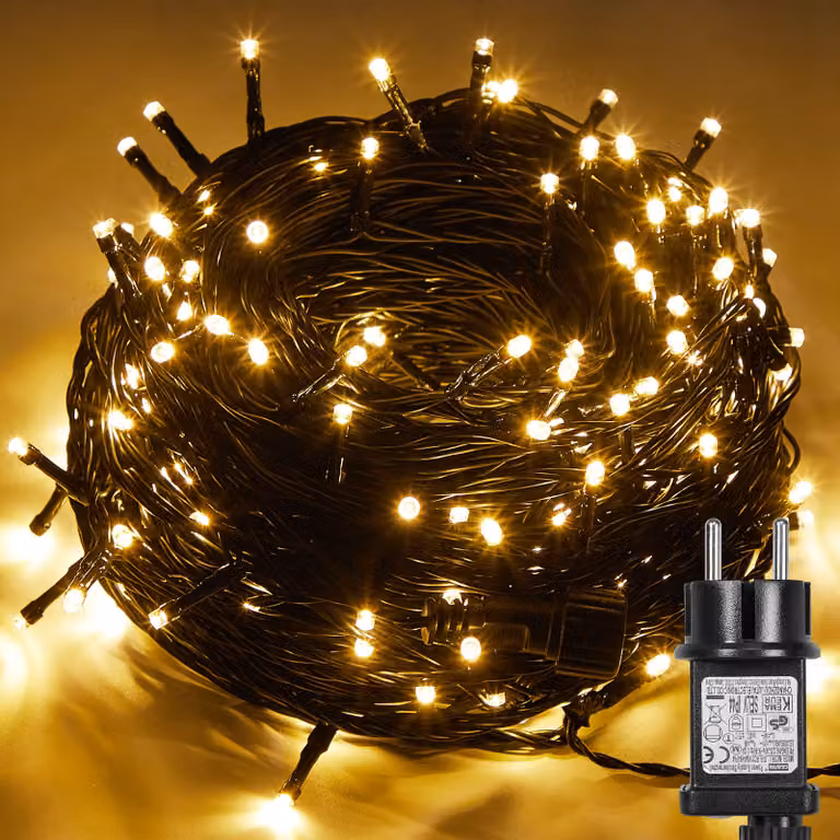 50M 250 LED luci fiabesche indoor bianco caldo, illuminazione decorativa albero finestra 31V 8 modalità timer, illuminazione natalizia festa balcone giardino