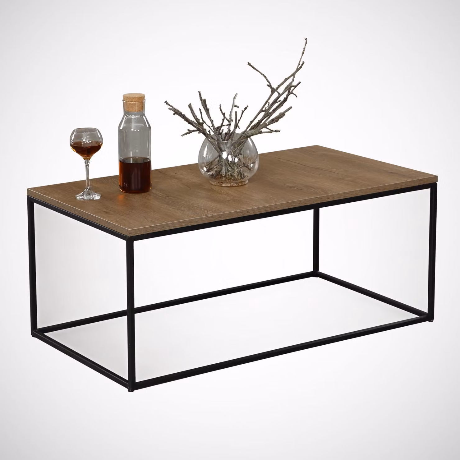 Skye Decor, Cosco - Rovere caucasico, tavolino da caffè, rovere caucasico, pannello di legno rivestito di melamina al 100 %, 95 x 55 x 43 cm