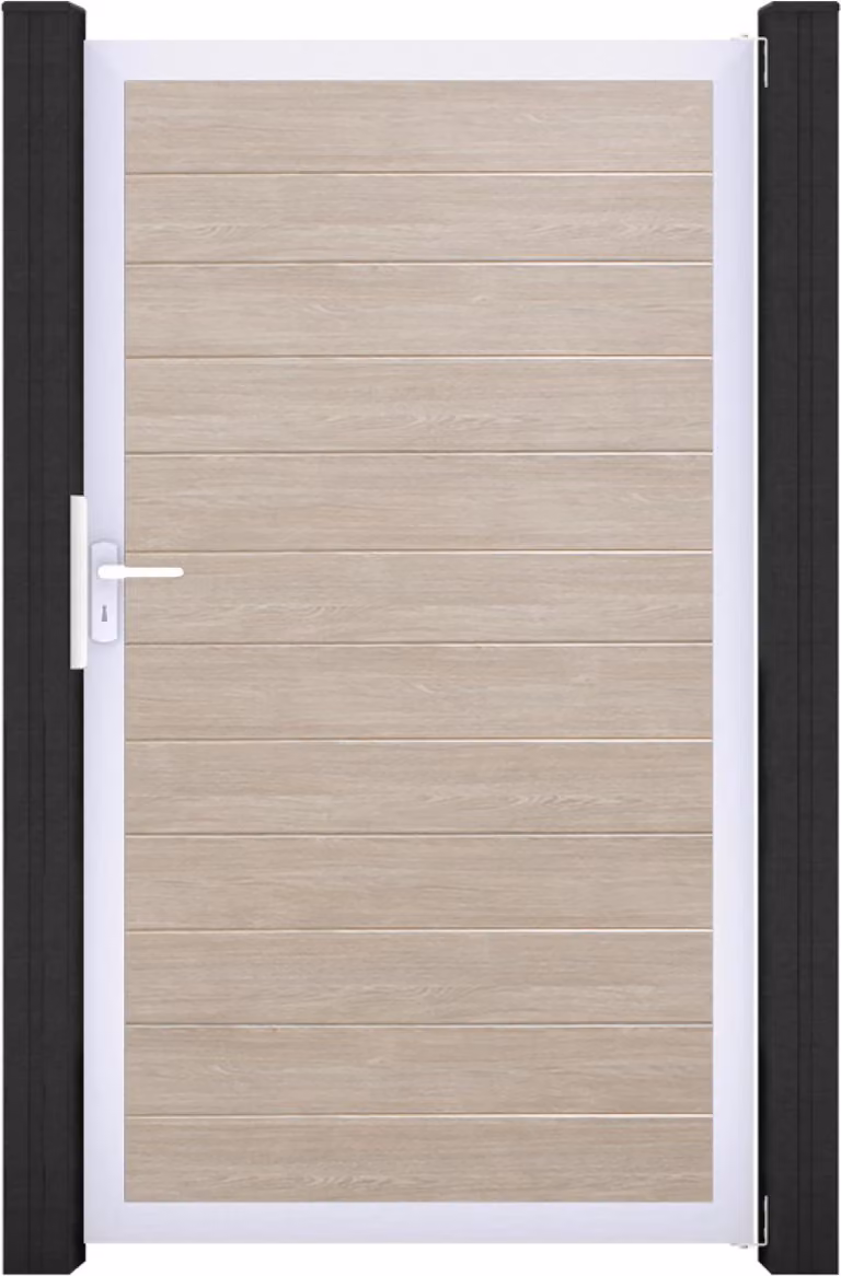 Sistema ad innesto GroJa BasicLine PVC porta singola stretta universale con telaio in alluminio sheffield_oak
