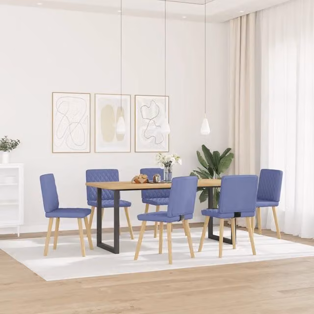 Sedie da Pranzo 6 pz Blu Jeans in Tessuto 3315501