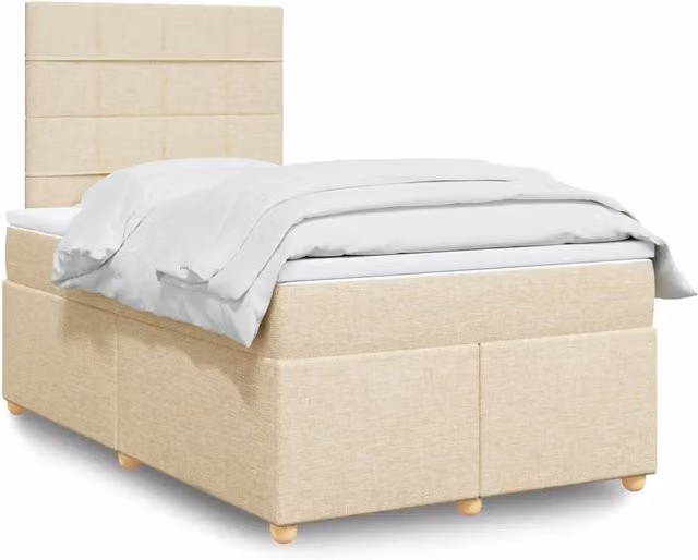 Giroletto a Molle con Materasso Crema 120x190 cm in Tessuto 3293524