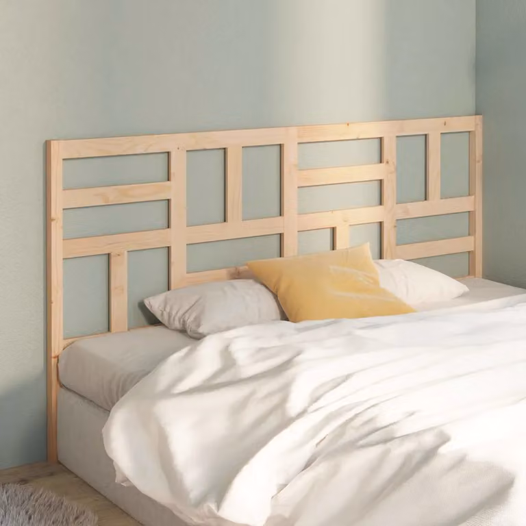 Testiera per letto vidaXL in legno massello di pino non trattato, L: 186 cm, H: 104 cm, P: 4 cm