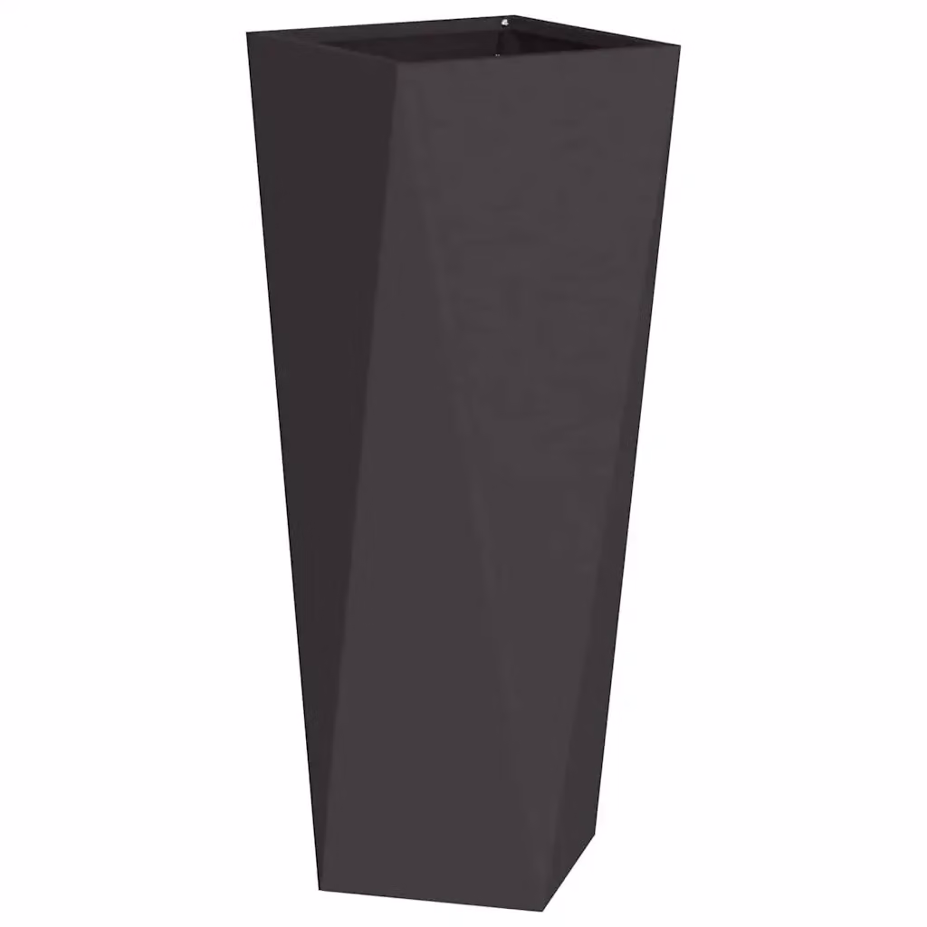 Set di 2 fioriere da esterno HELLOSHOP26 in acciaio nero, L/P/H: 30 x 30 x 75 cm – 2