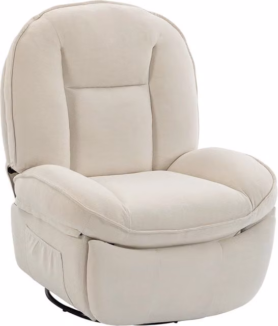 Poltrona reclinabile girevole 360¡ã in tessuto ¨C Xylo ¨C crema