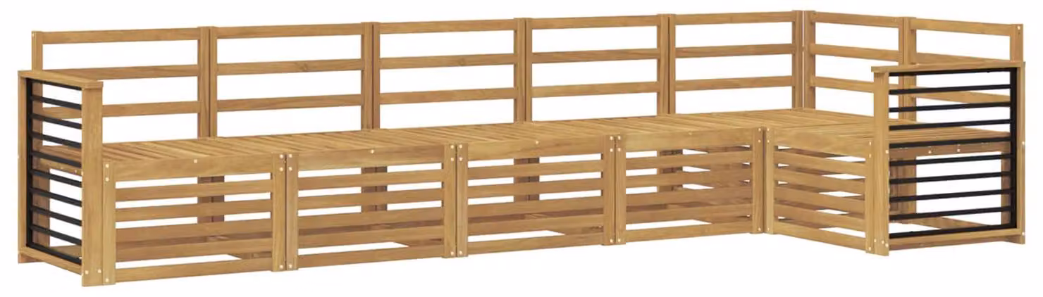 Set di divani da esterno, 6 pezzi, colore bianco, dimensioni 306 x 128,5 x 73 cm