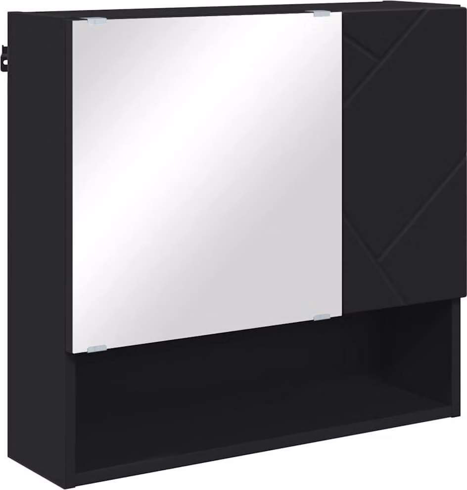 Mobiletto per specchio Nero 59 x 17 x 55 cm Legno multistrato