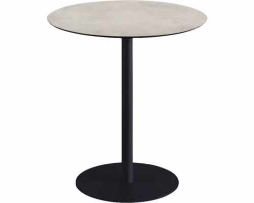 Urban - Tavolo da terrazzo, struttura nera + piano in HPL color pietra di luna Ø70 cm, 1 pezzo