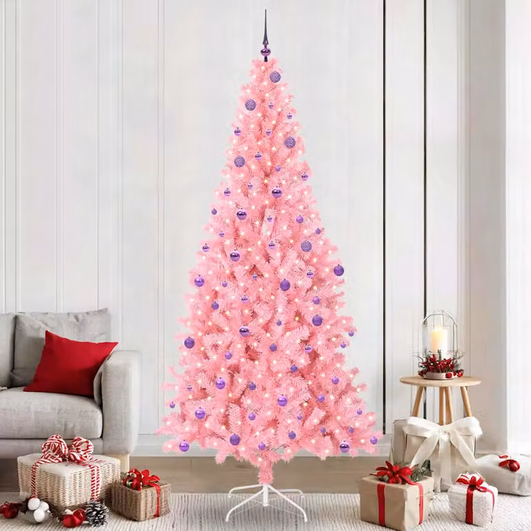 vidaXL Albero di Natale Rosa 240 cm PVC