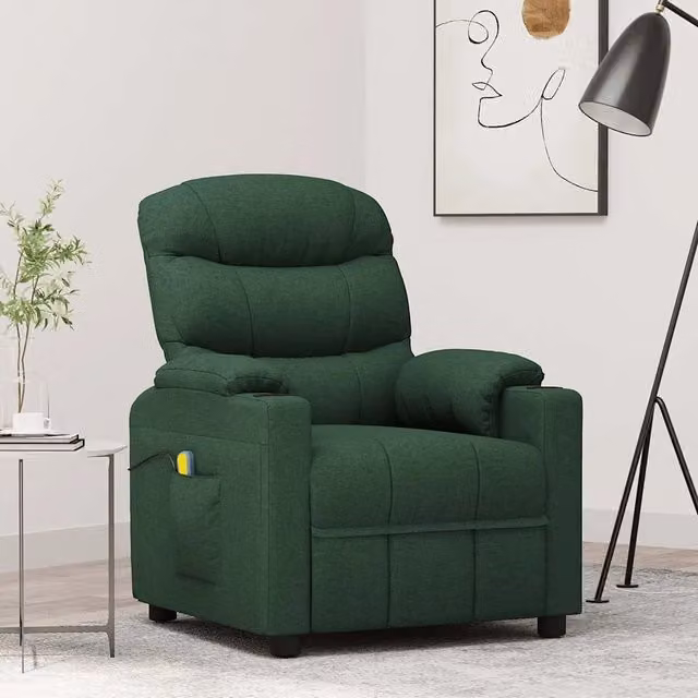 Divano Sedia-Poltrona Massaggiante Verde Scuro in Tessuto 790105