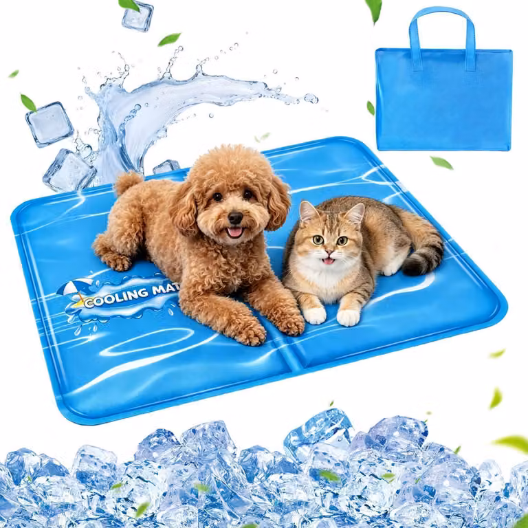 Tappetino refrigerante per cani, autorigenerante, 50x65 cm, resistente ai graffi, impermeabile, con tasca