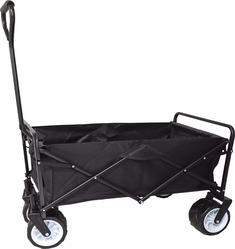 Carrello pieghevole - ruote larghe girevoli - telaio robusto - portata 75 kg