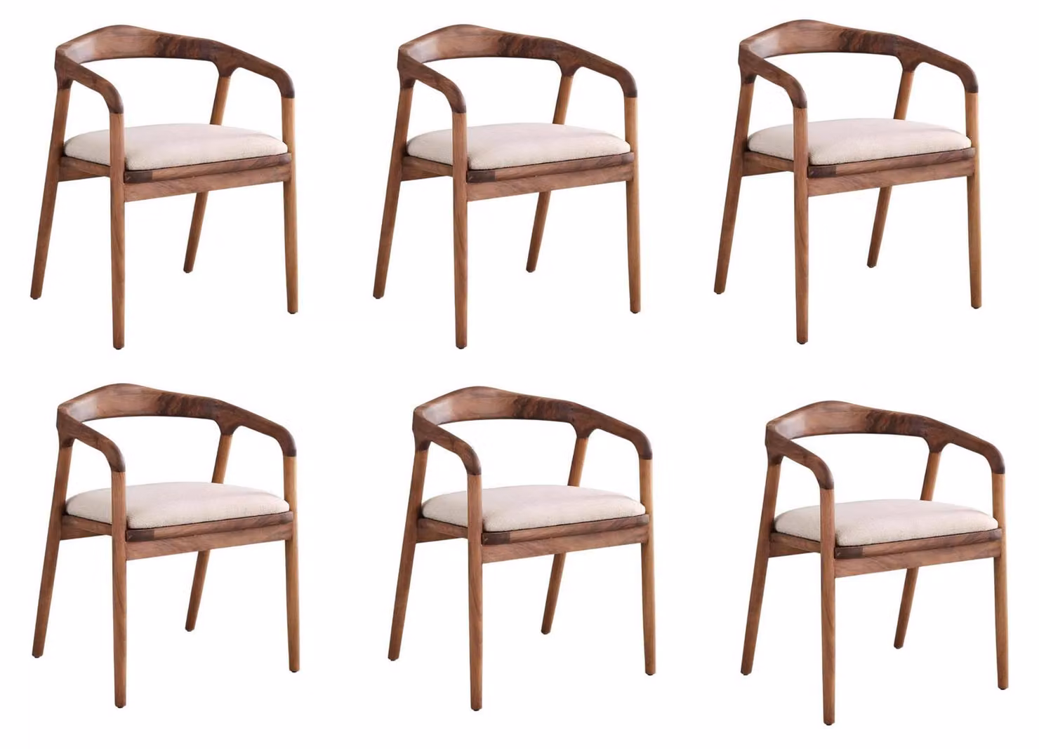 6 sedie, stile moderno, colore marrone, nuove, in legno, pratiche e confortevoli, ideali per la sala da pranzo