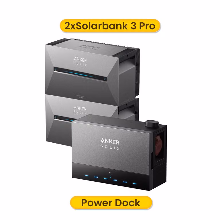 Powerness®Anker SOLIX Solarbank Power Dock - Multisistema Solarbank con Anker SOLIX Solarbank 3 E2700 Pro x2 Stoccaggio per stazione elettrica da balcone