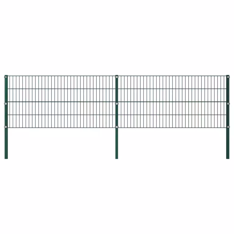 Maison Exclusive - Elemento di recinzione con palo in ferro 349 x 80 cm verde