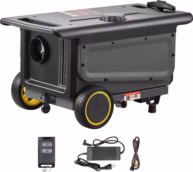 SucceBuy riscaldatore d'aria diesel 8 kW DC 12 V/24 V, dispositivo portatile all-in-one con controllo app Bluetooth, telecomando e display LCD, design trolley, serbatoio da 5 litri per camion